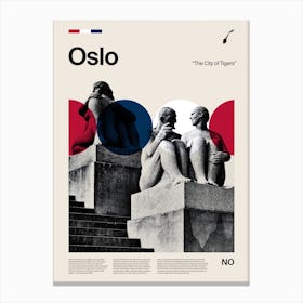 Mid Century Oslo Travel Canvas Print