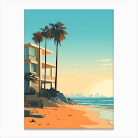 Malibu Beach California Abstract Orange Hues 2 Canvas Print