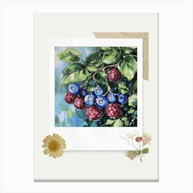 Scrapbook Blueberries Fairycore Painting 1 Canvas Print