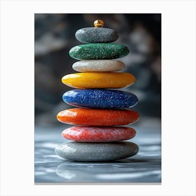 Colorful Stones On A Table Canvas Print