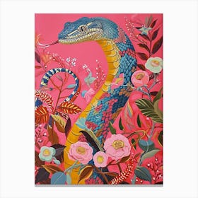 Floral Animal Painting Cobra 8 Canvas Print
