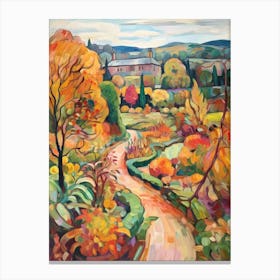 Autumn Gardens Painting Powis Castle Gardens United Kingdom 4 Canvas Print