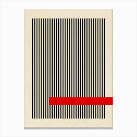 Minimalist LineArt: Red Stripe Disruption Toile