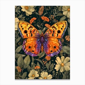 Butterfly In The Garden Inspired By William Morris 3 Canvas Print