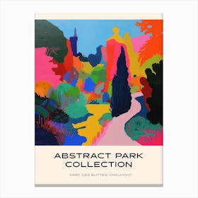 Abstract Park Collection Poster Parc Des Buttes Chaumont Paris 4 Canvas Print
