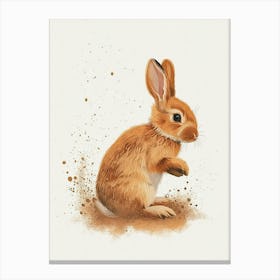 Cinnamon Rabbit Nursery Illustration 1 Canvas Print