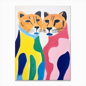 Colourful Kids Animal Art Cougar 3 Canvas Print