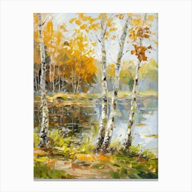Birch Trees By The Lake 8 Canvas Print