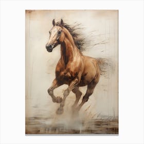 A Horse Painting In The Style Of Encaustic Painting 2 Canvas Print