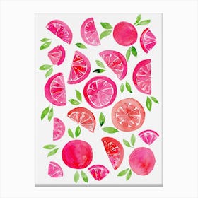 Pink Grapefruit Canvas Print