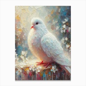 White pigeon Painting Canvas Print