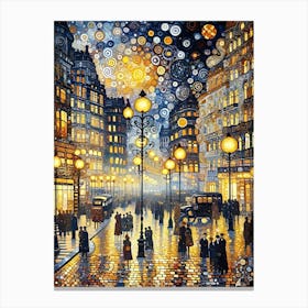 Walking In The Street Vintage Canvas Print