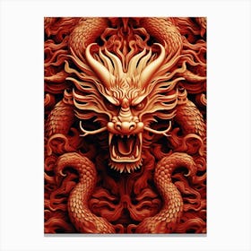 Red Dragon Head Canvas Print