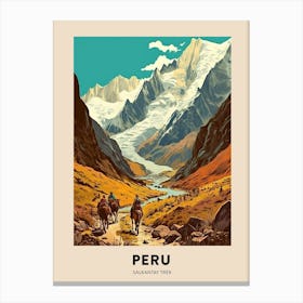 Salkantay Trek Peru Vintage Hiking Travel Poster Canvas Print
