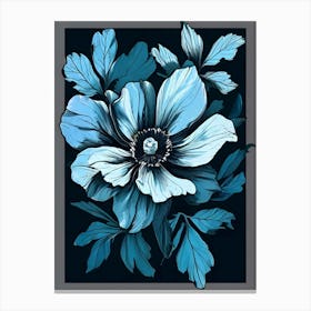 Blue Anemone Flower 1 Canvas Print