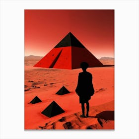 Piramide En El Desierto Pintada Rojinegro Canvas Print