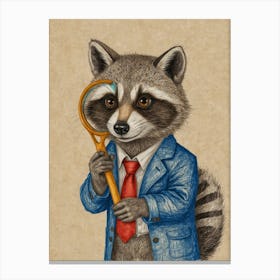 Detective Raccoon Canvas Print