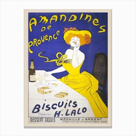 Vintage French Biscuit Advertisement Poster Canvas Print