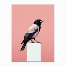 Minimalist Crow 3 Illustration Canvas Print