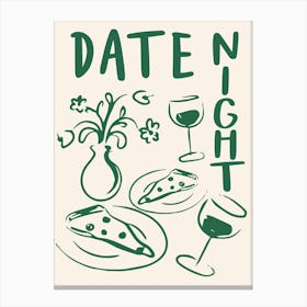 Date Night Dinner Table Canvas Print