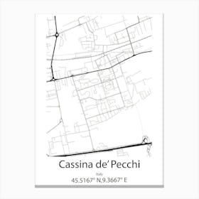 Cassina De Pecchi,Italy Minimalist Map Lienzos