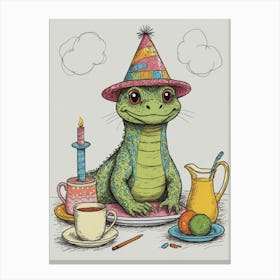 Birthday Lizard Canvas Print