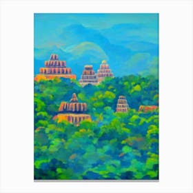 Tikal National Park Guatemala Blue Oil Painting 1  Canvas Print