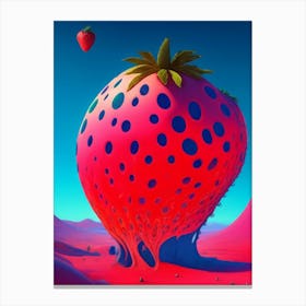 Strawberry In The Desert Surreal Canvas Print