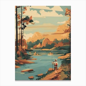 flyfishing in a river Canvas Print
