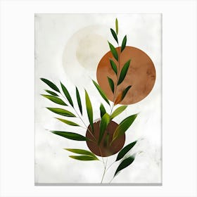 Bohemian Sunset Eucalyptus Digital Art Print - Minimalist Botanical Wall Decor Canvas Print