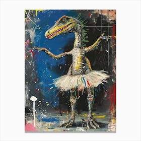Abstract Dinosaur Wild Brushstrokes Dancing 1 Canvas Print