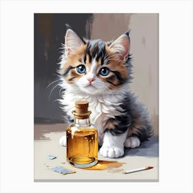 Kitten With A Cigarette Canvas Print
