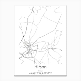 Hirson,France Minimalist Map Canvas Print