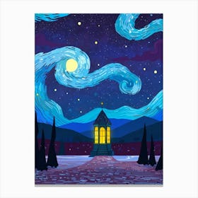 Night Sky With Starry Sky 2 Canvas Print