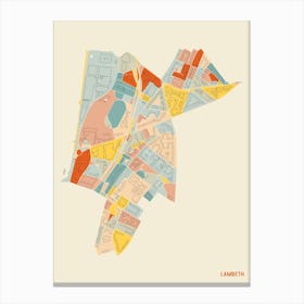 Lambeth London England Uk Neighbourhood Map Canvas Print