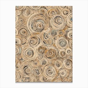 Beige Boho Circles Canvas Print