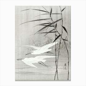 Two Egrets In Flight (1900 1936), Ohara Koson Canvas Print