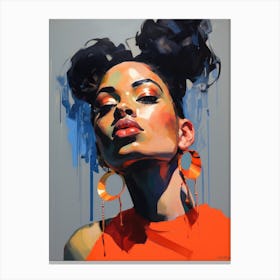 Woman With Big Earrings Canvas Print