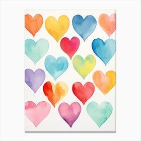 Watercolor Hearts 5 Canvas Print