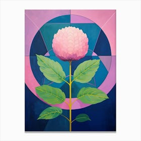 Globe Amaranth 3 Hilma Af Klint Inspired Pastel Flower Painting Canvas Print
