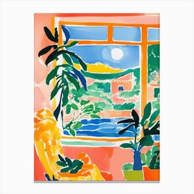 Window with plants and a great view Canvas Print