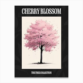 Cherry Blossom Tree Pixel Illustration 3 Poster Canvas Print