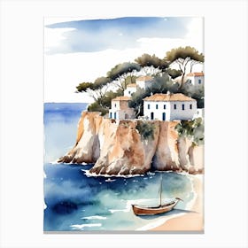 Spanish Ses Illetes Formentera Travel Poster (30) Canvas Print