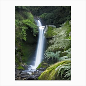 Mclean Falls, New Zealand Realistic Photograph (1) Canvas Print