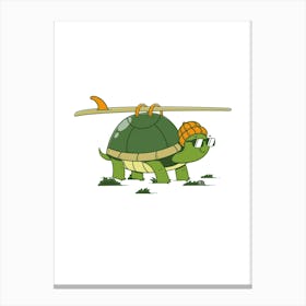 Surfing Turtle Canvas Print