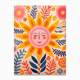 Sun Folk Art 2 Canvas Print