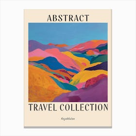 Abstract Travel Collection Poster Kazakhstan 1 Canvas Print