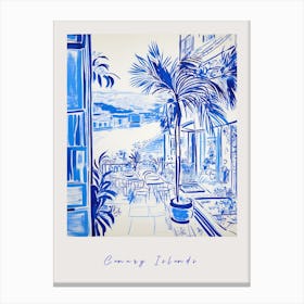 Canary Islands Spain 3 Mediterranean Blue Drawing Poster Canvas Print