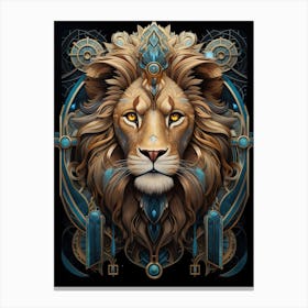 Lion Art Painting  Art Deco 3 Canvas Print