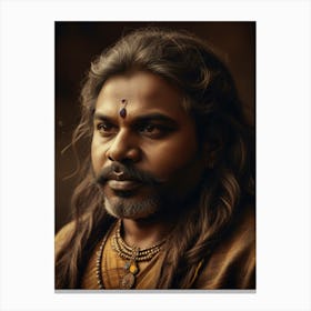 Man With Long Hair Canvas Print